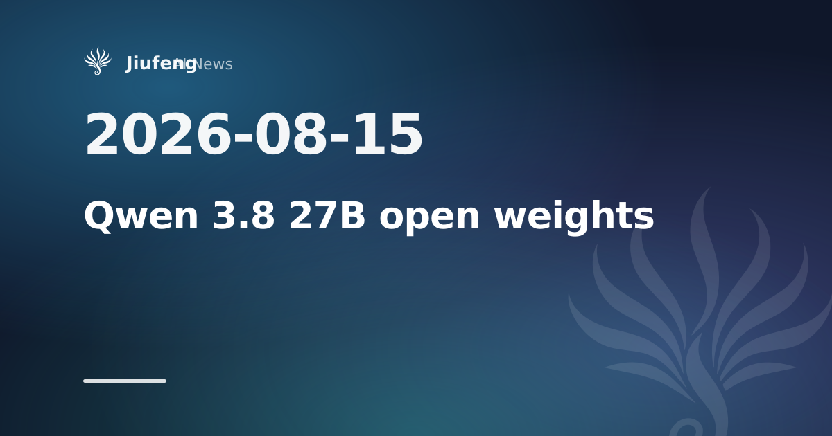 Alibaba open-sources Qwen 3.8 27B under Apache 2.0