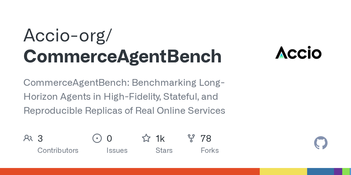 GitHub - Accio-org/CommerceAgentBench: CommerceAgentBench: Benchmarking Long-Horizon Agents in High-Fidelity, Stateful, and Reproducible Replicas of Real Online Services