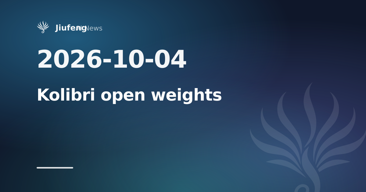 Kolibri releases 78GB FP8 open weights