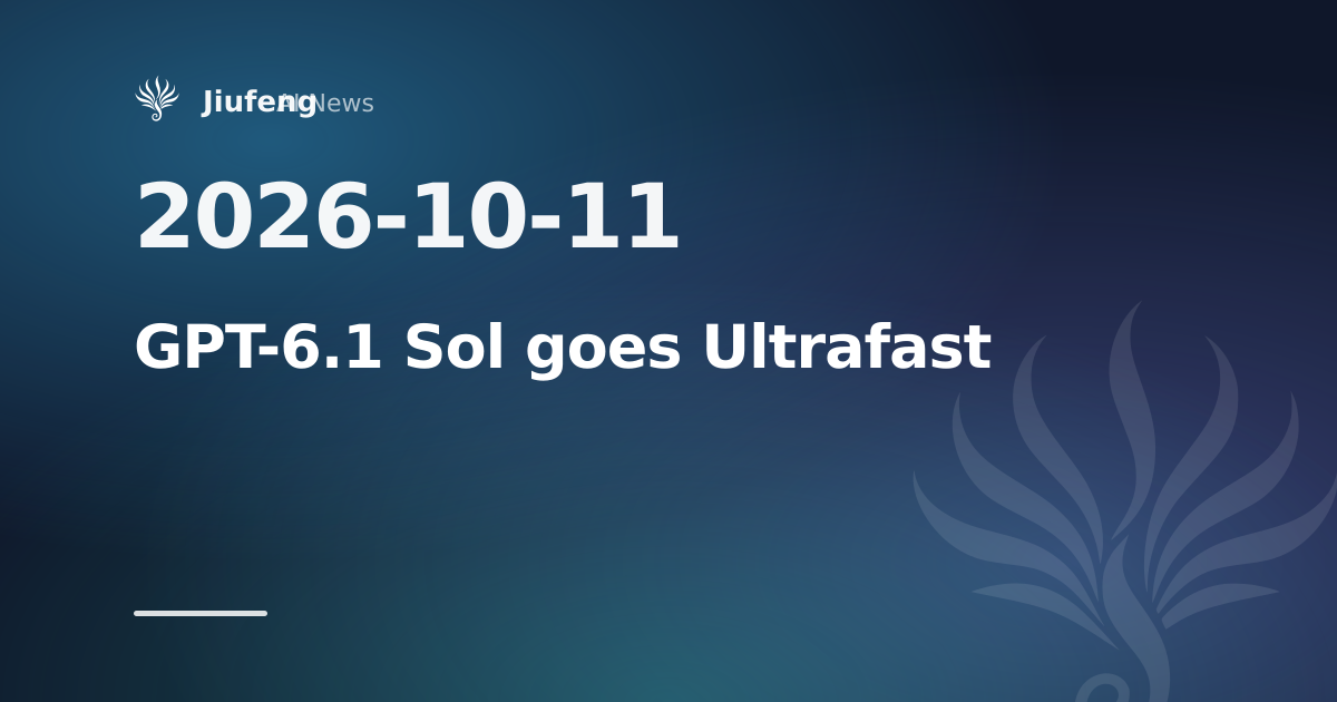 GPT-6.1 Sol gets an Ultrafast tier at 6x the price