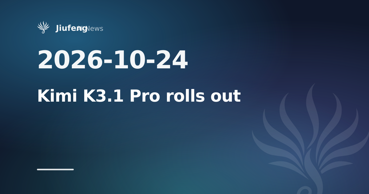 Kimi K3.1 Pro rolls out in Kimi Code with 1M context